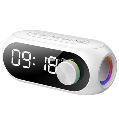 Wireless Bluetooth Speaker With Clock Alarm RGB Lights