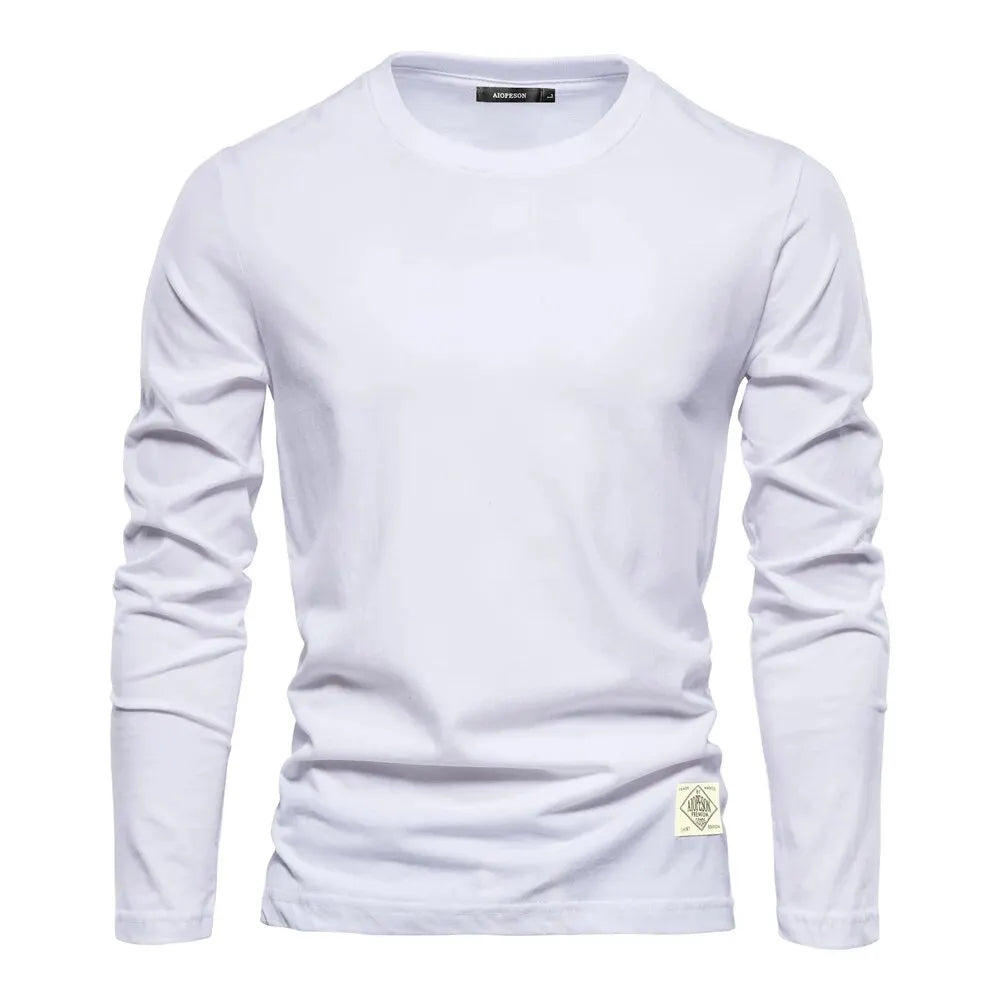 Men's Full Size Quarter Button Round Neck Long Sleeve T-Shirt Plus Size