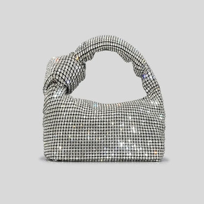 Luxury Silver Crystal Rhinestone Evening Handbag