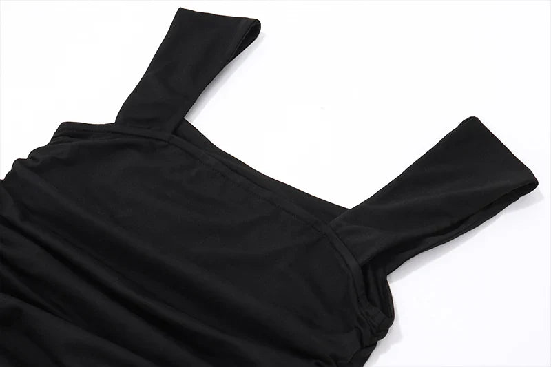 Sexy Black Maxi Dress - Summer Party Ruched Bodycon Style