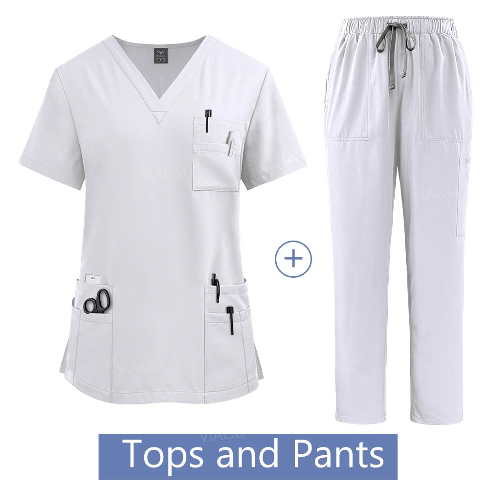 Medical Uniform Scrub Hospital Working Scrubs Set Wholesale Nursing Scrub Uniforms Women Healthcare Pharmacy Clinic Work Clothes
