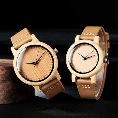 BOBO BIRD Bamboo Wood Couple Wristwatches