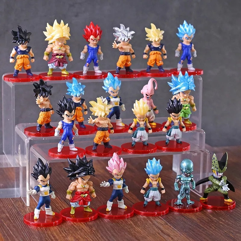 Dragon Ball Z Super Saiyan Son Goku Son Gohan Vegeta Broly Piccolo Majin Buu Action Figure Set Anime Figurines Model Gifts Toys