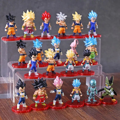 Dragon Ball Z Super Saiyan Son Goku Son Gohan Vegeta Broly Piccolo Majin Buu Action Figure Set Anime Figurines Model Gifts Toys
