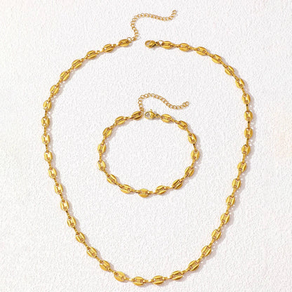 Stainless Steel Minimalist Necklace and Bracelet Set
