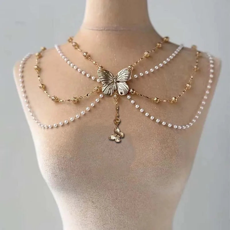 Silver-Tone Blue Gem Waterfall Necklace and Earrings Set