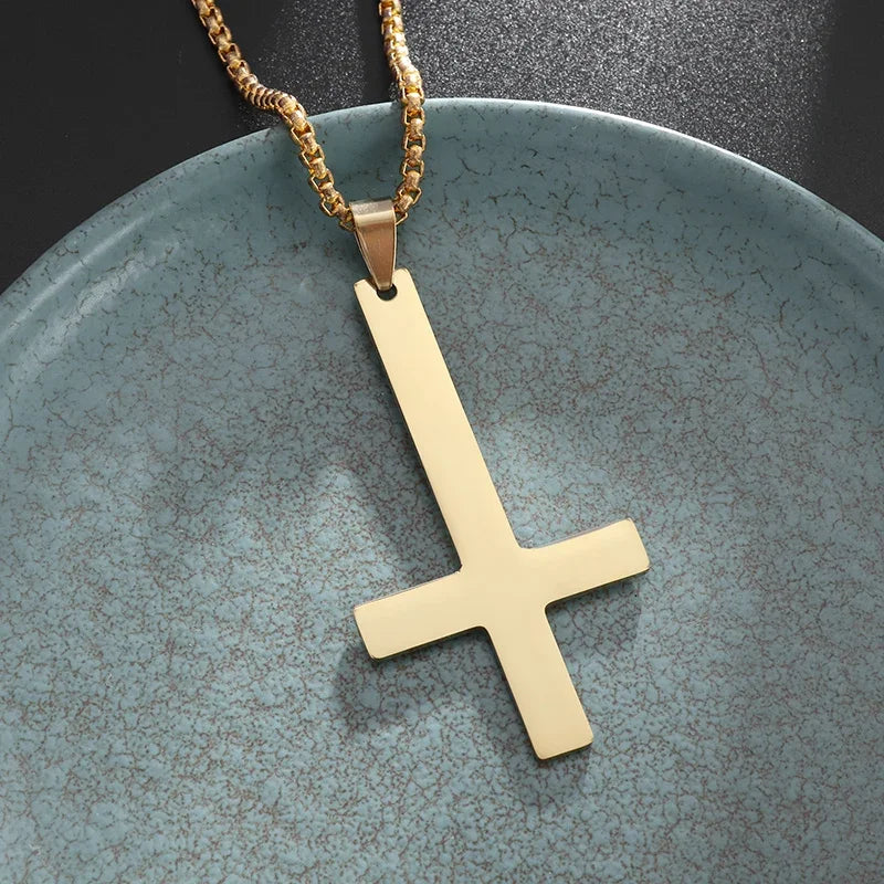 Men's Titanium Steel Stylish Trinity Cross Necklace
