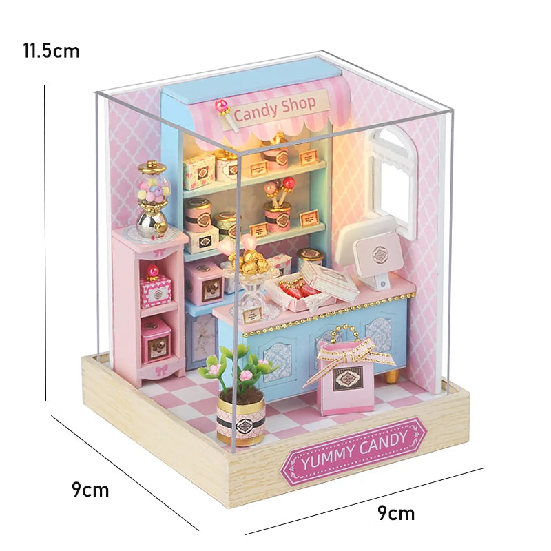 Wooden Miniature Doll House DIY Small House Kit  Assembled DollHouses Building Model 3D Puzzle Toy With Furniture Adults Gifts