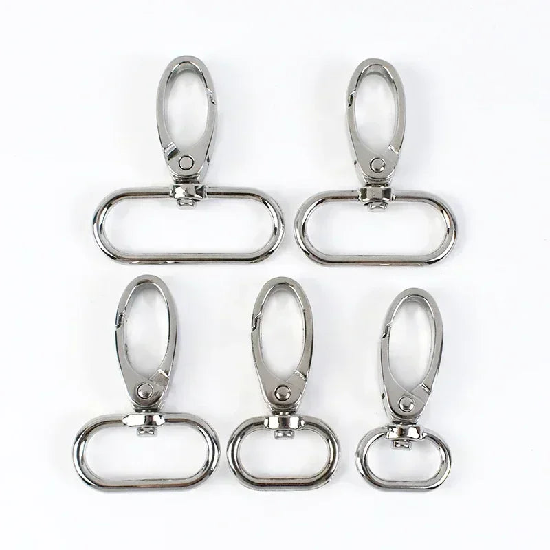 50Pcs Metal Strap Buckles Swivel Lobster Clasp Bag Webbing Belt Snap Hooks Handbag Carabiner Hangers DIY KeyChain Accessories
