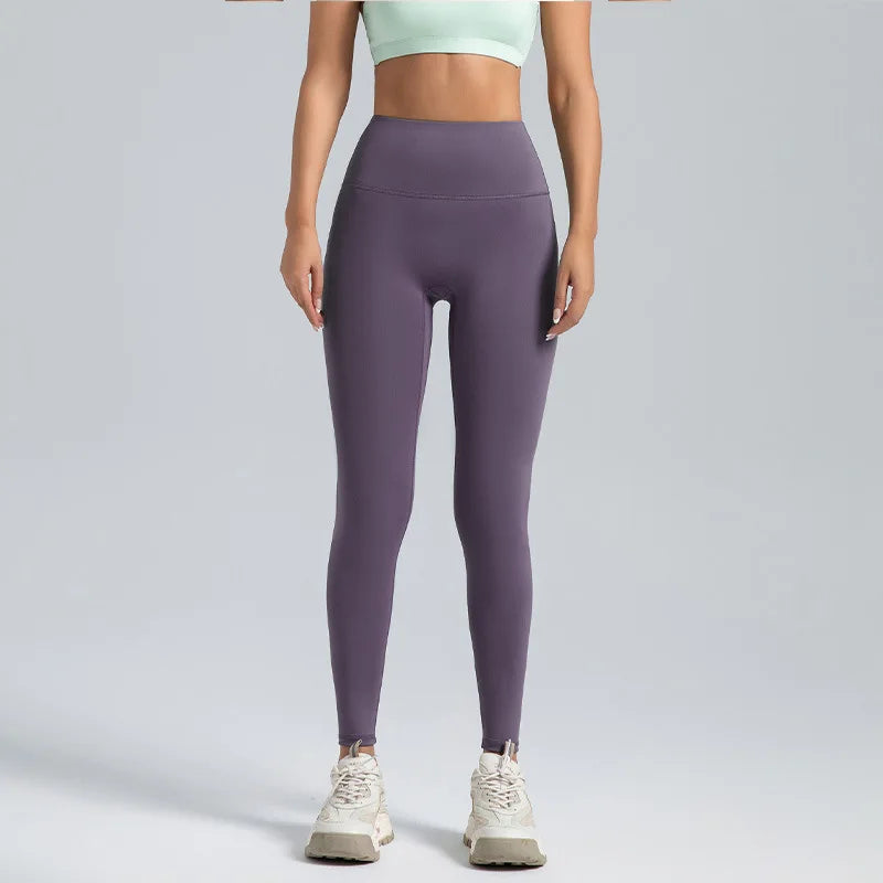 Women's Pink Tropical Print High-Waisted Yoga Leggings