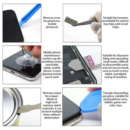 40 in 1 Mobile Phone Repair Tools Disassemble Repair Set for iPhone Screwdriver Combination Skid Multi Function Disassembly Kit