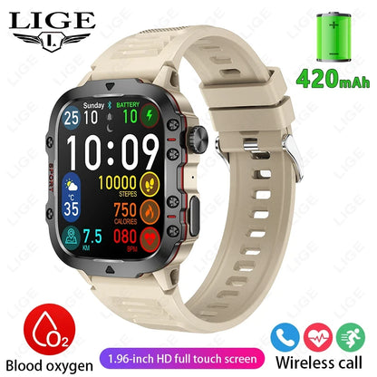 Rugged Outdoor Military Smartwatch for Men with GPS & Health Tracker