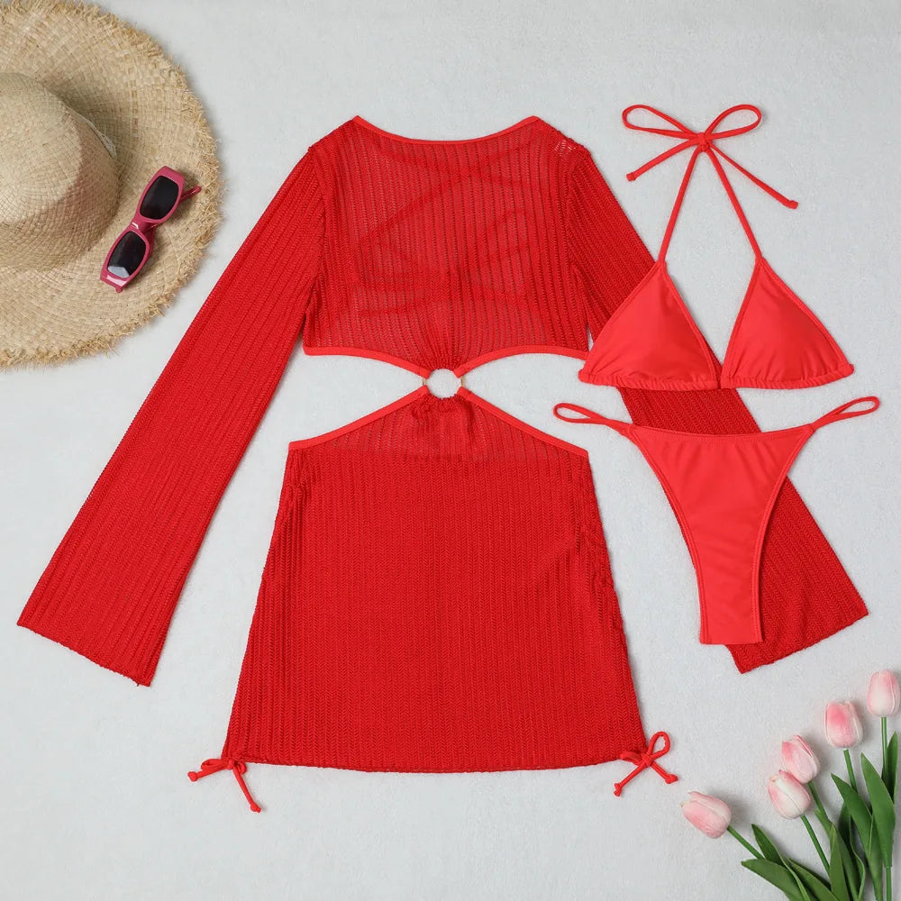 Women's Sexy 3-Piece Bikini Set – Beach Swimwear