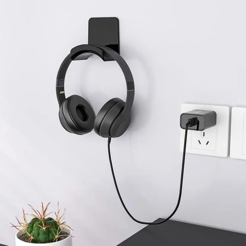 Universal Headphone Stand Adhesive Wall Mount Under Desk Rack Holder for Gaming Earphones & Headset Support Bracket