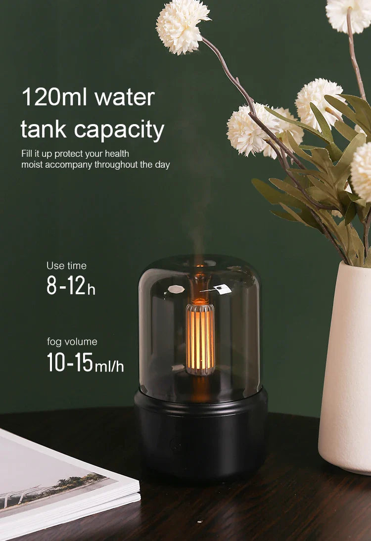 KINSCOTER Portable Mini Aroma Diffuser USB Air Humidifier Essential Oil Night Light Cold Mist Maker Sprayer for Home Gift