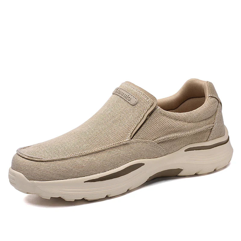 saferido Soothing Breathable Men Sneakers Canvas Shoes Outdoor Thick Sole Massage Platform Shoes Walkking Comfty Slip On Men Loafers