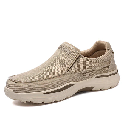 saferido Soothing Breathable Men Sneakers Canvas Shoes Outdoor Thick Sole Massage Platform Shoes Walkking Comfty Slip On Men Loafers