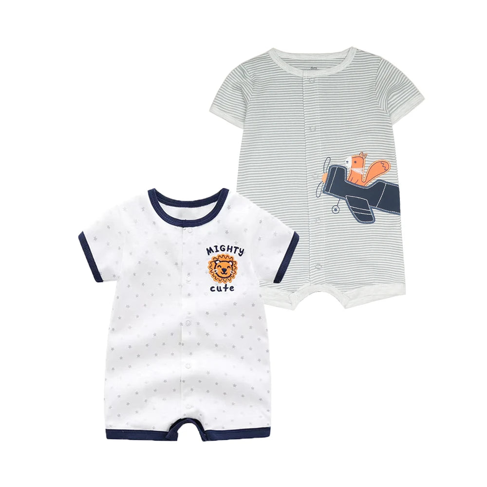 2Pcs/lot Brand Summer Baby Girl Clothes Cotton Jumpsuit  0-24M