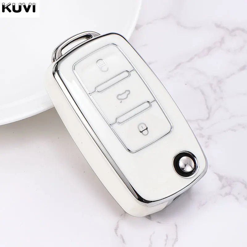 ABS Carbon Car Key Case Cover for VW Volkswagen Polo Tiguan Passat B5 B6 B7 Golf 4 5 6 MK6 Jetta Lavida Skoda Octavia Seat Leon