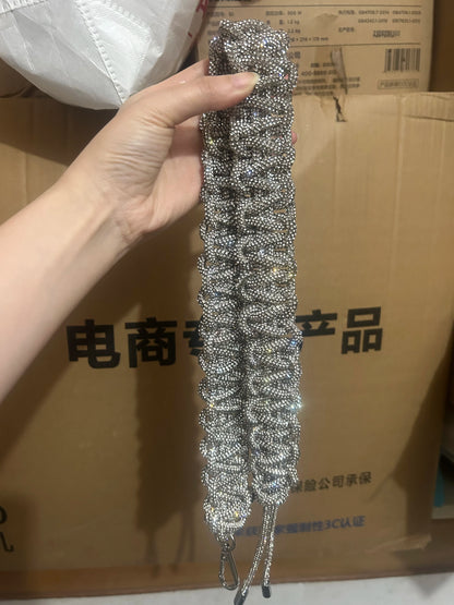 Crystal Rhinestones Diamond Woven Handmade Bag Strap For Handbag Purse Crossbody Shoulder Strap Glitter Belt Bag Accessories