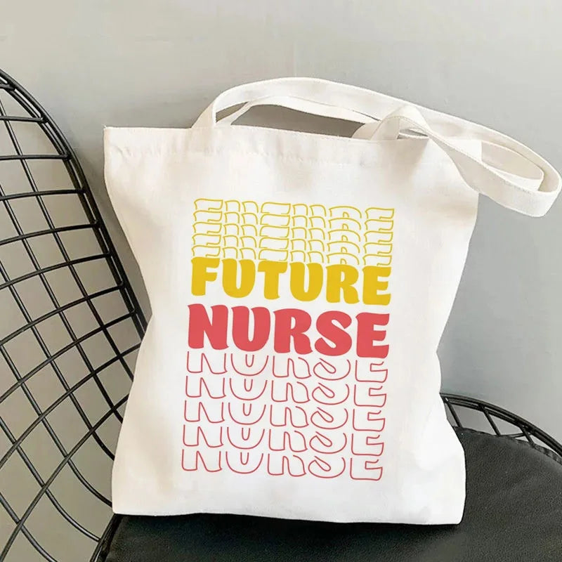 Nursing Essentials Women Shoulder Bag Harajuku Resuable Shopping Bags Lady Canvas Tote Handbag Eco Large Capacity Girls Handbags