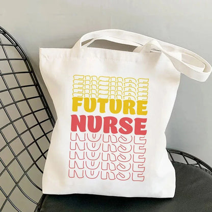 Nursing Essentials Women Shoulder Bag Harajuku Resuable Shopping Bags Lady Canvas Tote Handbag Eco Large Capacity Girls Handbags