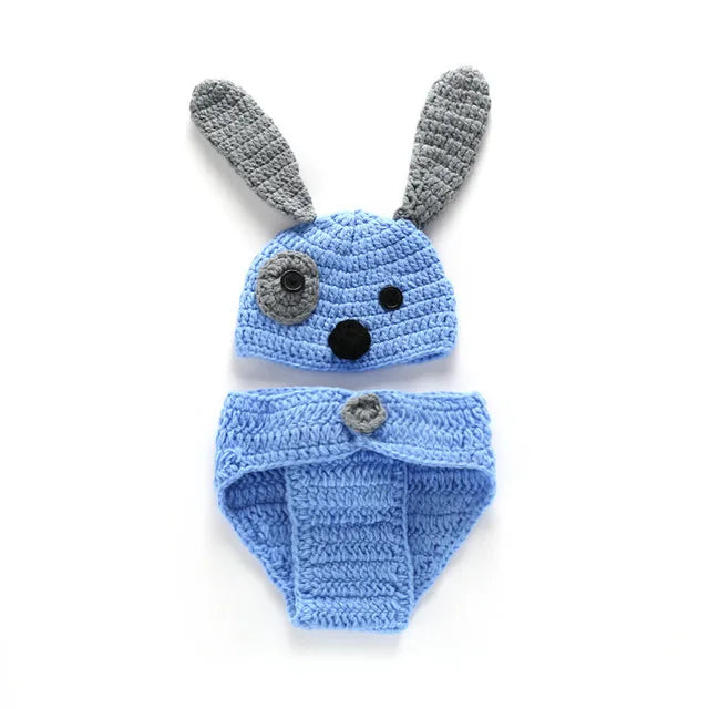 Animal Style Newborn Baby Crochet Halloween Costumes Photography Props Handmade Knit Mickey Outfit Sleepy Owl Frog Baby Gift