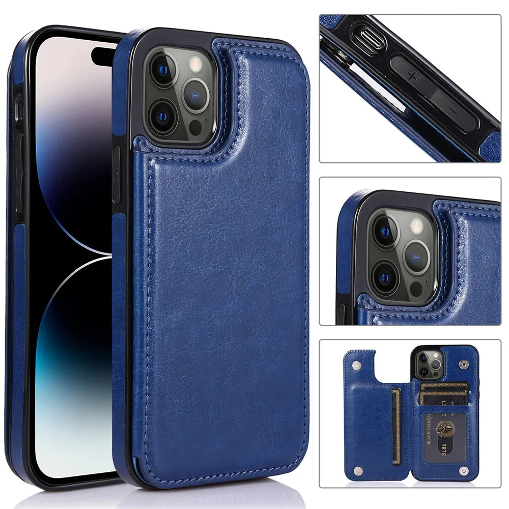Leather Wallet Card Holder Case | for iPhone 15 Plus