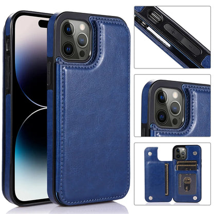 Leather Wallet Card Holder Case | for iPhone 15 Plus