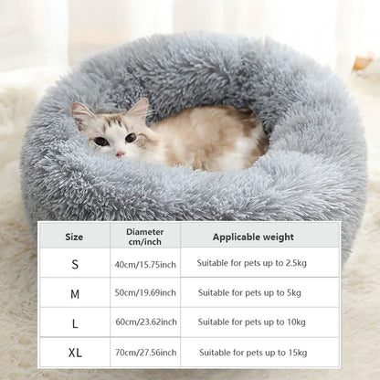 Luxurious Half-Covered Donut Pet Bed – Cozy Comfort for Your Furry Friend
