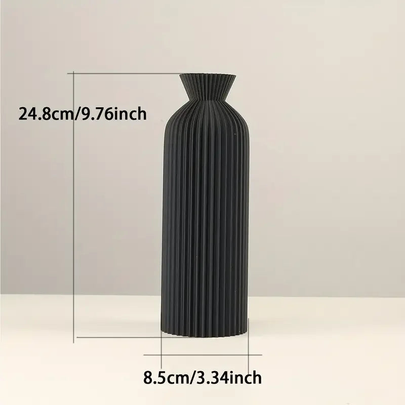 Elegant Black Plastic Vase Boho Chic Decorative Centerpiece