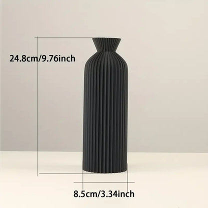 Elegant Black Plastic Vase Boho Chic Decorative Centerpiece