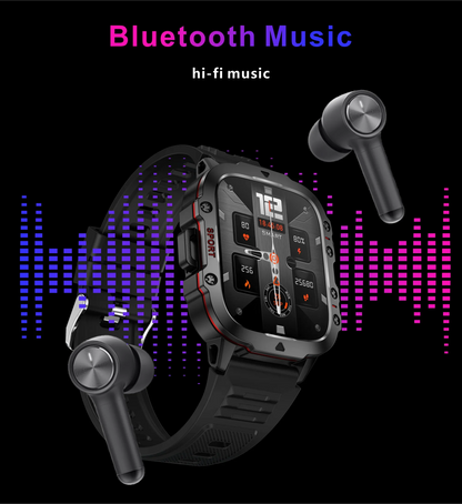 Rugged Outdoor Military Smartwatch for Men with GPS & Health Tracker