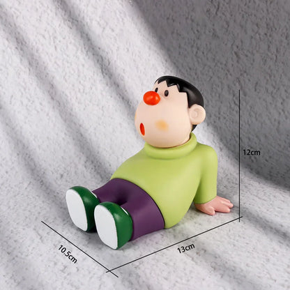 Anime Crayon Shin-chan Boochan Q version Kawaii Figure Model Toys Doll Mobile phone holder Collect Ornaments Gifts