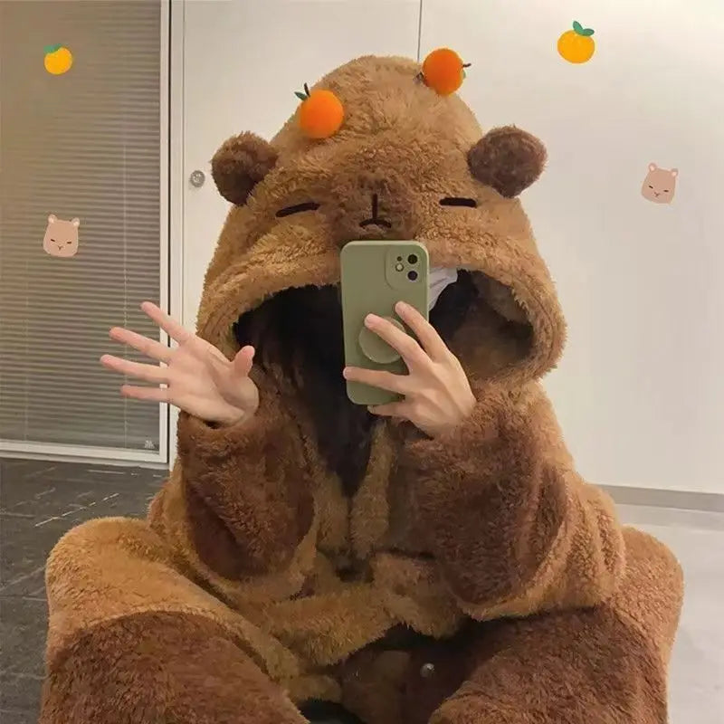 Capybara Kigurumi Onesie – Cozy Winter Pajama Costume