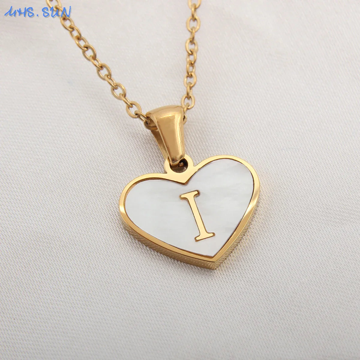 Heart Shell Initial Necklace