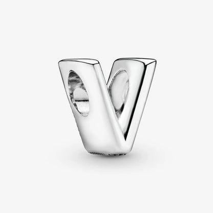 Authentic 925 Silver Plated 26 Letters A-Z Alphabet Bead Charm Fit Pan Bracelet Woman Handbag Holder