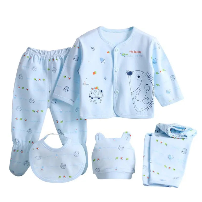 Pure Cotton Spring Newborn 5 Piece Loungewear Set