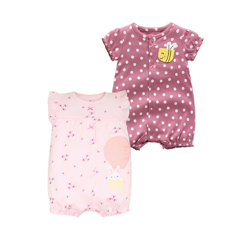 2Pcs/lot Brand Summer Baby Girl Clothes Cotton Jumpsuit  0-24M