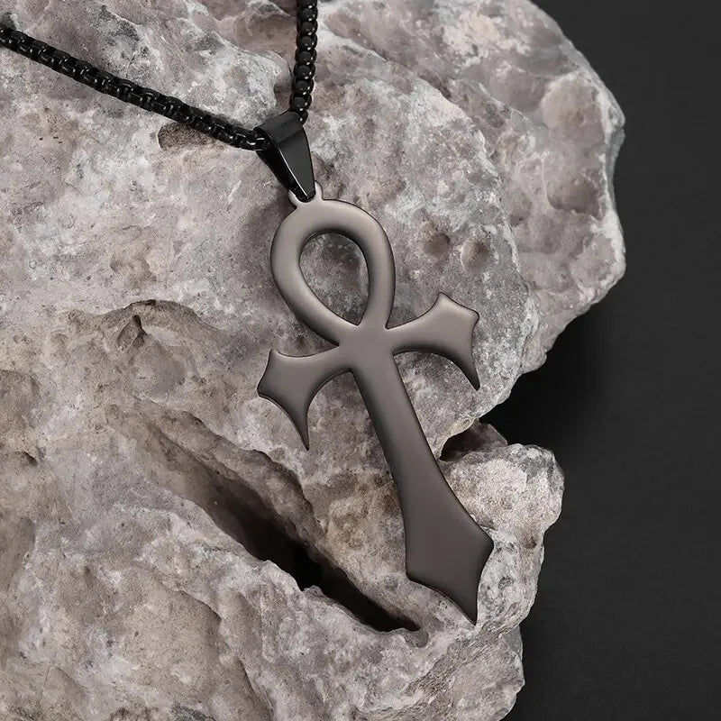 Men's Titanium Steel Stylish Trinity Cross Necklace