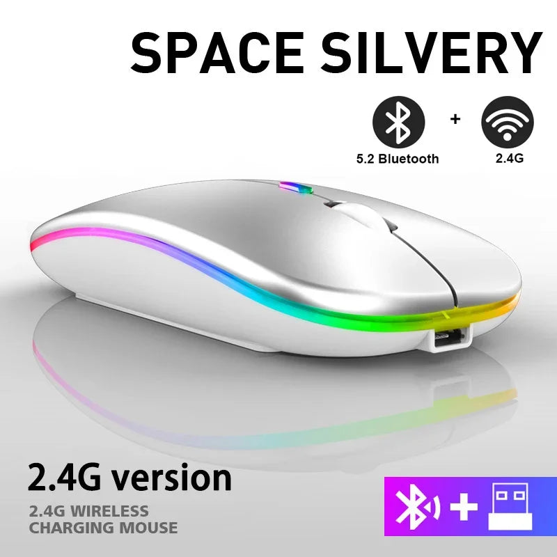 Smooth Wireless Mouse RGB Bluetooth Mouse - Sleek & Responsive