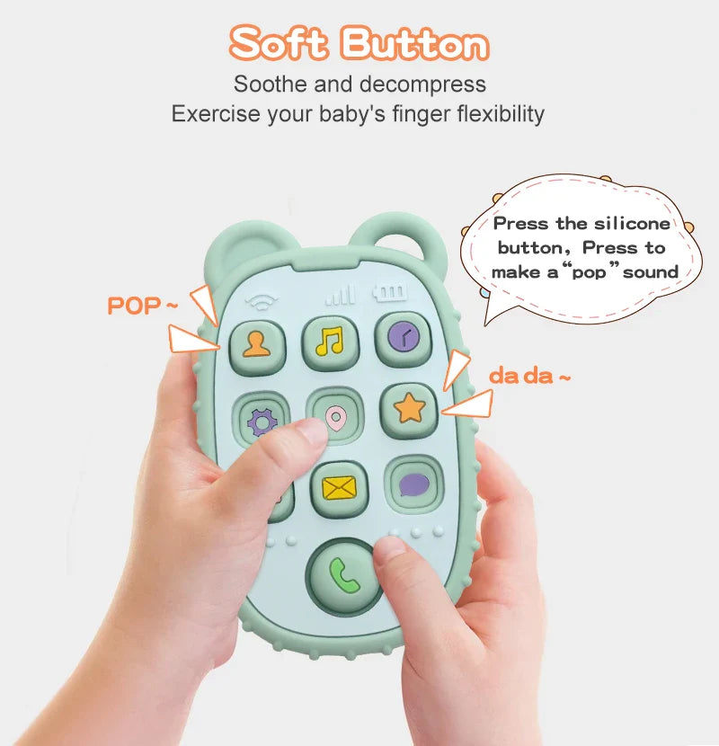 Chewable Baby Phone Toy – Soft Teether & Learning Fun for Infants