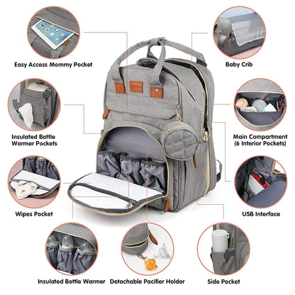 3-in-1 Diaper Bag & Baby Bed