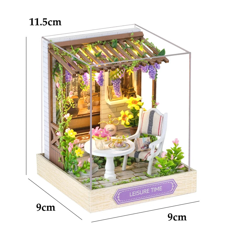 Wooden Miniature Doll House DIY Small House Kit  Assembled DollHouses Building Model 3D Puzzle Toy With Furniture Adults Gifts