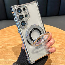 Shockproof magnetic case for Samsung Galaxy with clear lens cover