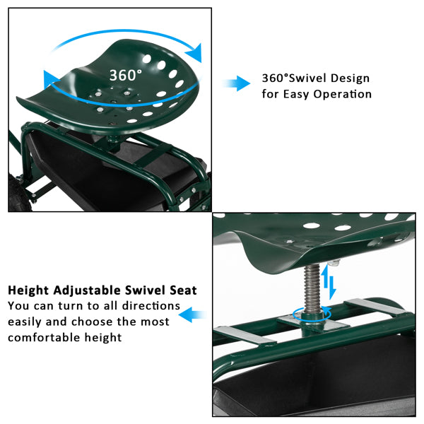 Short Handle Garden Seat Car