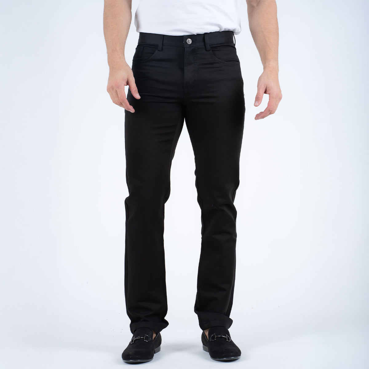 Slade Men's Black Relaxed Fit Stretch Pants - Comfortable and stylish