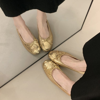Bow Sequin Ballet Flats