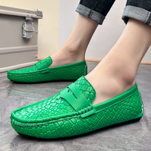 Woven Leather Mens Loafers