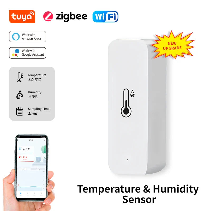 Smart WiFi temperature and humidity sensor for indoor climate control